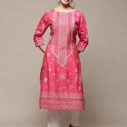 Biba Ethnic Motifs Printed Straight Kurta-26