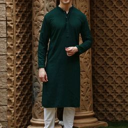 Sanwara Mandarin Collar Chikankari Cotton Straight Kurta-40