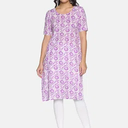 DIVINATION Women Floral Printed Pure Cotton Kurta-image-11