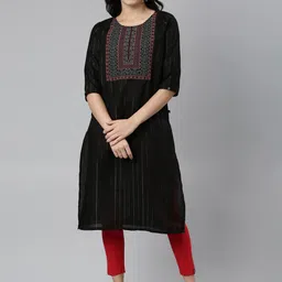 Samhitas Ethnic Motifs Yoke Design Pure Cotton Kurta-56