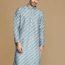 Sanwara Ethnic Motifs Printed Mandarin Collar Straight Kurta-image-9