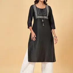 YU by Pantaloons Embellished Yoke Design Mirror Work Kurta-picture-52