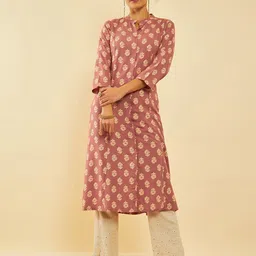 Soch Ethnic Motifs Printed Panelled Kurta-image-35