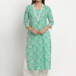 KALINI V-Neck Paisley Printed Kurta-image-68