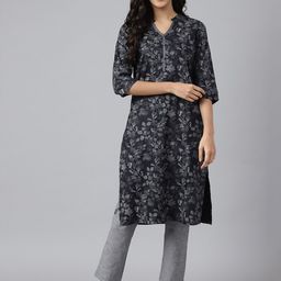 AURELIA Women Grey Printed Kurta-image-36