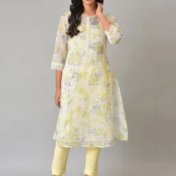 W Women Floral Printed Round Neck Kurta-image-52
