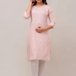 CELEBRAVO Women Ethnic Motifs Thread Work Floral Maternity Kurta-57