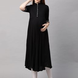 MomToBe Women Black Maternity Nursing Sustainable Kurta-image-44