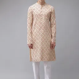 See Designs Men Geometric Printed Handloom Cotton Kurta-image-97