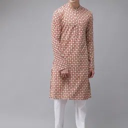 See Designs Men Geometric Handloom Cotton Kurta-image-34