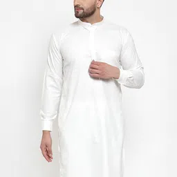 Jompers Men White- Coloured Solid Straight Kurta-picture-38