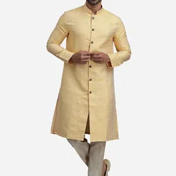 THE KURTA COMPANY Ethnic Motifs Embroidered Jacquard Straight Kurta-image-84