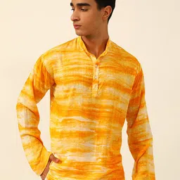 JAVINISHKA Tie and Dyed Mandarin Collar Kurta-picture-49