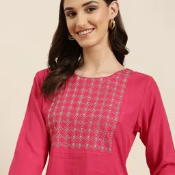 SHOWOFF Geometric Yoke Design Kurta-image-59