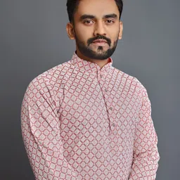 Ekasya Geometric Woven Design Thread Work Straight Kurta image 5