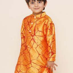 Sethukrishna Boys Abstract Printed Mandarin Collar Kurta image 4