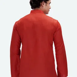 RG DESIGNERS Men Red Thread Work Kurta image 3