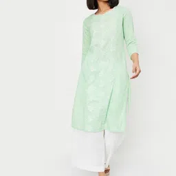 max Women Geometric Chikankari Kurta-87