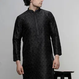 MAAHI FABS Black Cotton Printed Floral motifs Kurta image 3
