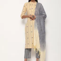 KALINI Striped Ethnic Motifs Kurta With Trousers & Dupatta-picture-24