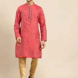 Amodh by Kisah Men Red Kurta with Churidar-image-33