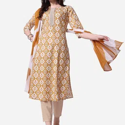 Berrylicious Ethnic Motifs Printed Pure Cotton Kurta with Trousers & Dupatta-6