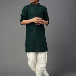 YK Boys Chikankari Embroidered Straight Kurta with Dhoti Pants-47