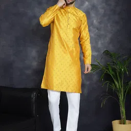 Jompers Ethnic Woven Design Regular Kurta with Pyjamas-15