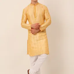 Jompers Men Gold-Toned Yoke Design Kurta with Pyjamas-picture-28