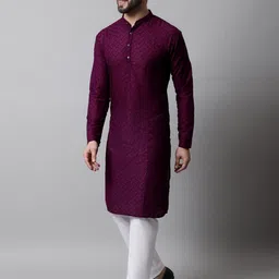 Jompers Ethnic Motifs Embroidered Regular Chikankari Pure Cotton Kurta with Churidar-image-72