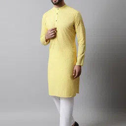 Jompers Ethnic Motifs Embroidered Regular Chikankari Pure Cotton Kurta with Churidar-picture-28