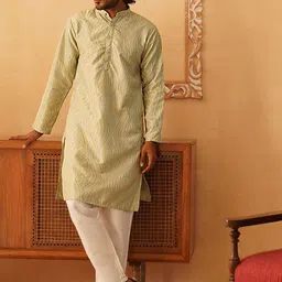 Jompers Men Embroidered Regular Chikankari Kurta with Pyjamas-image-34