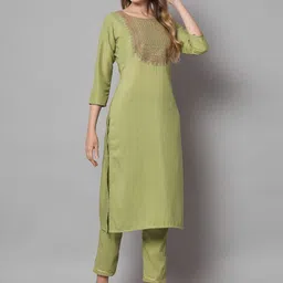 VredeVogel Ethnic Motifs Embroidered Sequinned Kurta with Trousers & With Dupatta-picture-12