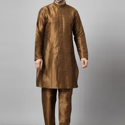 Utsav Fashion Mandarin Collar Long Sleeves Straight Kurta with Pyjamas-image-47