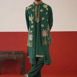 KALPRAAG Embroidered Regular Sequinned Kurta with Trousers & Dupatta-picture-21