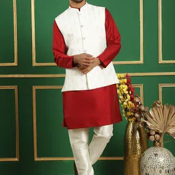 Anouk Embroidered Regular Sequinned Straight Kurta With Pyjamas-21