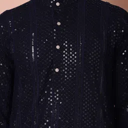 Jompers Embroidered Regular Sequinned Kurta with Pyjamas image 3