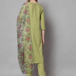 VredeVogel Ethnic Motifs Embroidered Sequinned Kurta with Trousers & With Dupatta image 2
