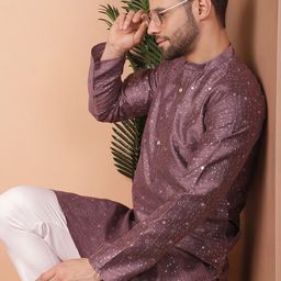 Jompers Geometric Embroidered  Mirror Work Straight  Kurta with Trousers-6