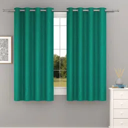 Raymond Home Teal 2 Pcs Window Curtains-52