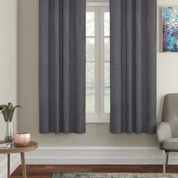 Aura Grey 2 Pieces Embossed Window Curtain-image-48