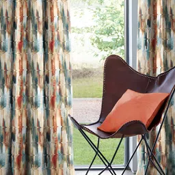 CASABLEU Red 2 Pieces Black Out Eyelet Door Curtains-image-86