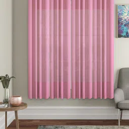 HOSTA HOMES Pink Set of 4 Geometric Window Curtain-41