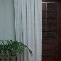 ZEBA Off White Floral Sheer Door Curtain-43