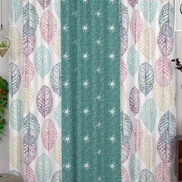 CHHAVI INDIA Green & White 3-Pieces Floral Sheer Door Curtains-picture-51