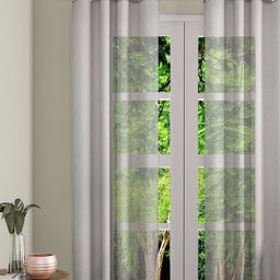 Soumya Grey Lightweight Single Sheer Door Curtain-47