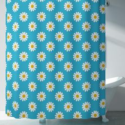 Kuber Industries Blue Printed Water-Proof Shower Curtain-image-26