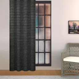 THE CONVERSION Black Striped Room Darkening Window Curtain-image-19