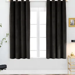 Aura Black 2 Pieces Room Darkening Window Curtain-image-25
