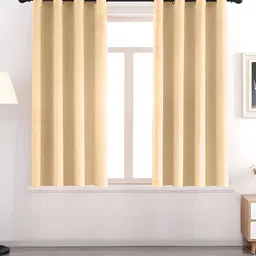 AEROHAVEN Cream-Coloured 2 Pcs Room Darkening Eyelet Window Curtains-image-13
